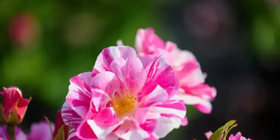 Nova variedade de rosa listrada homenagem