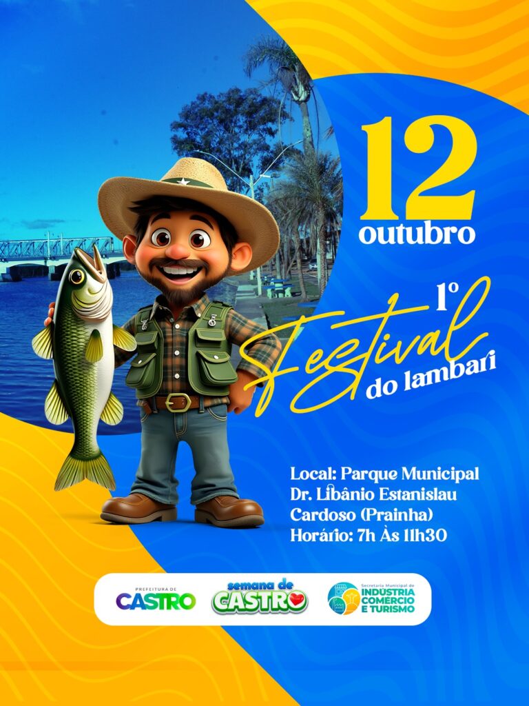 Festival do Lambari movimenta Castro neste domingo com pesca, cultura e gastronomia