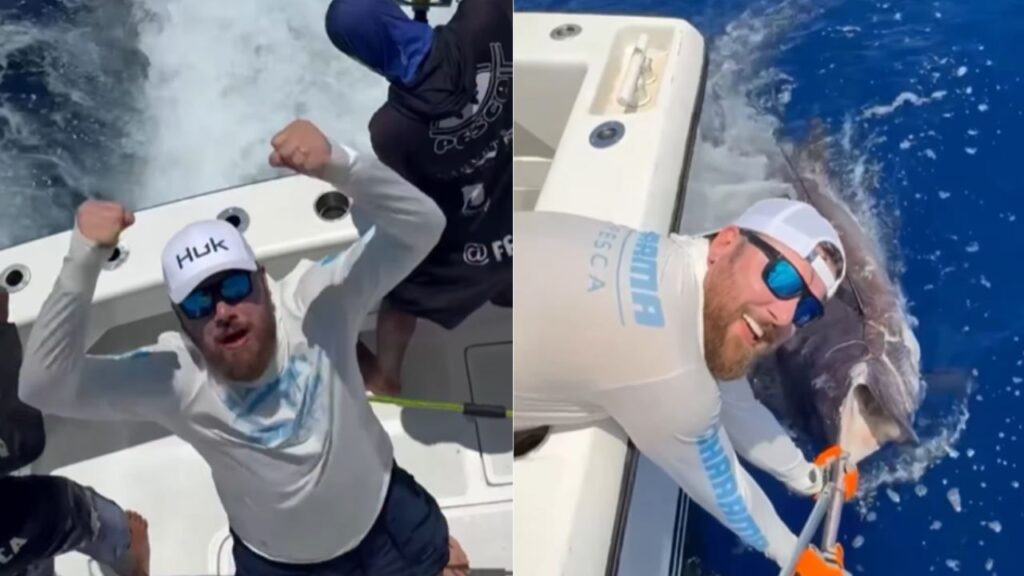 Zé Neto captura marlin-azul de quase 300 kg na Bahia