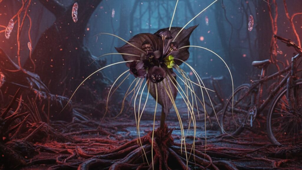 Flor-morcego: a exótica Tacca chantrieri que parece ter saído do Mundo Invertido de Stranger Things