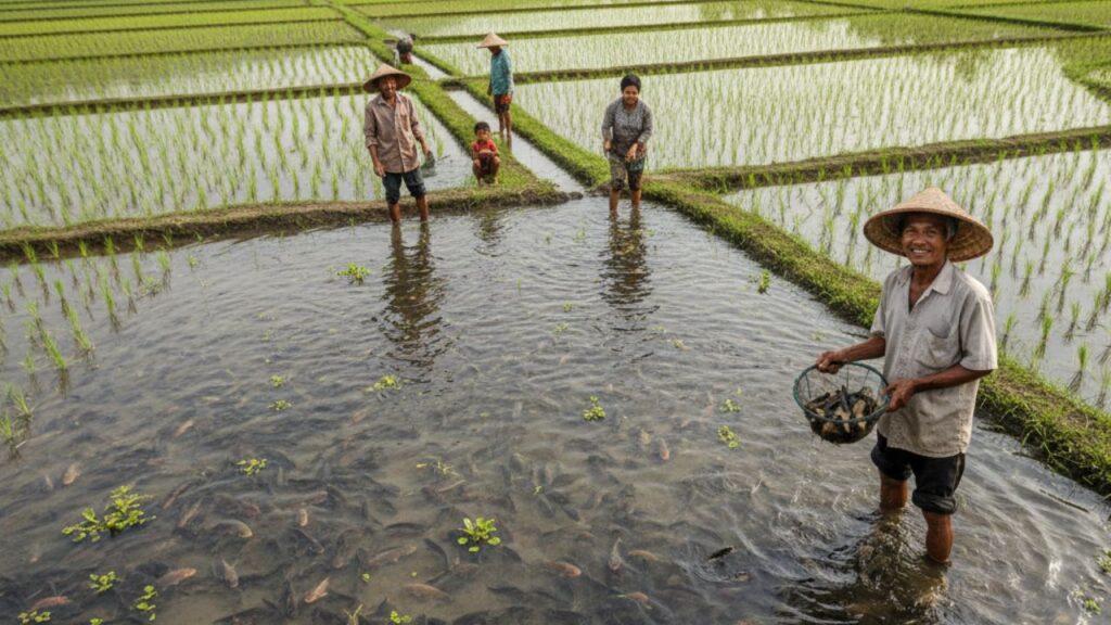 Indonésia aposta em peixes nos arrozais para controlar pragas sem agrotóxicos