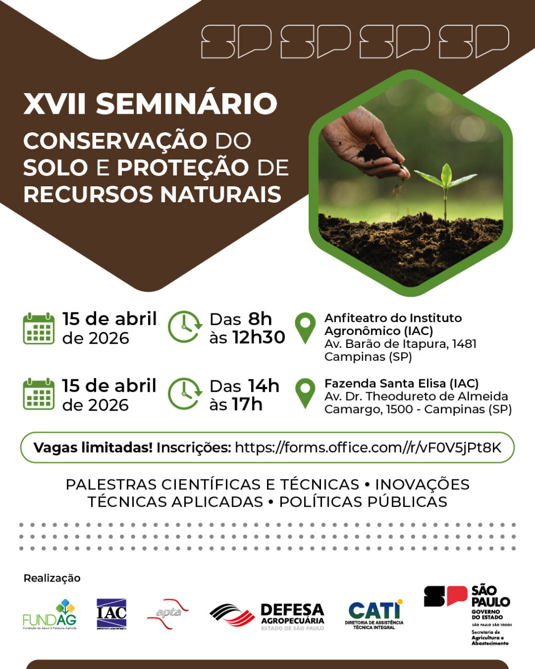 Seminário estadual sobre conservação do solo e proteção de recursos naturais acontece em Campinas (SP)